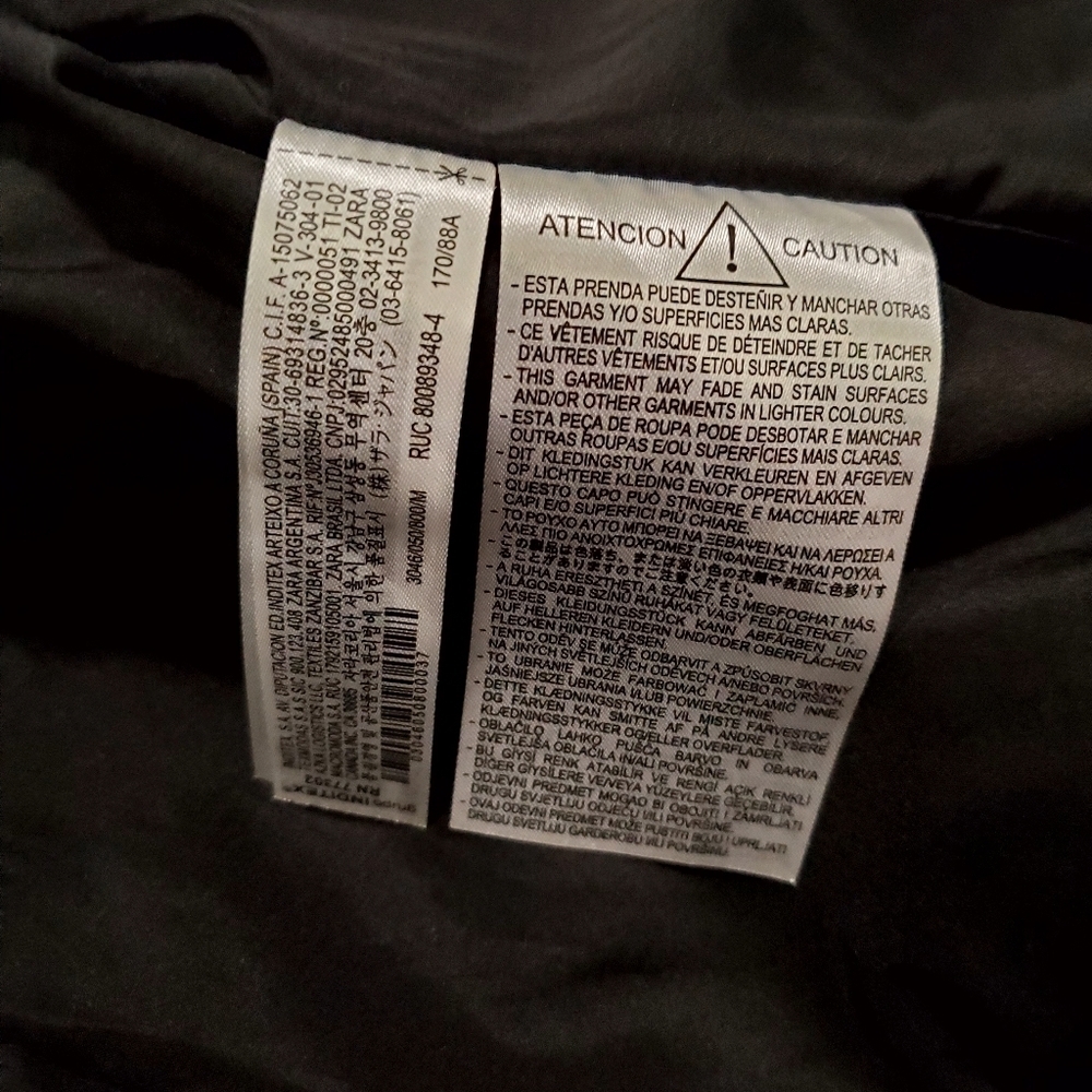 Zara Faux Leather Motorcycle Jacket Size Medium - Picture 9 of 9